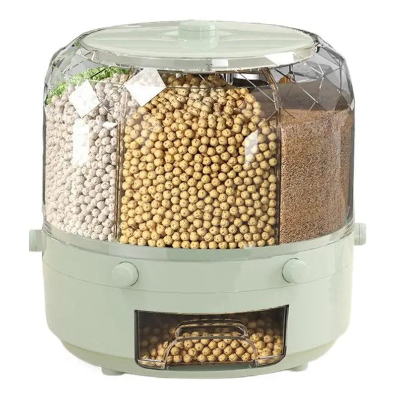 Rotating Food Dispenser Moisture Resistant Grain Container Kitchen Food Dispenser Dry Food Storage Containers Grain Storage Tank