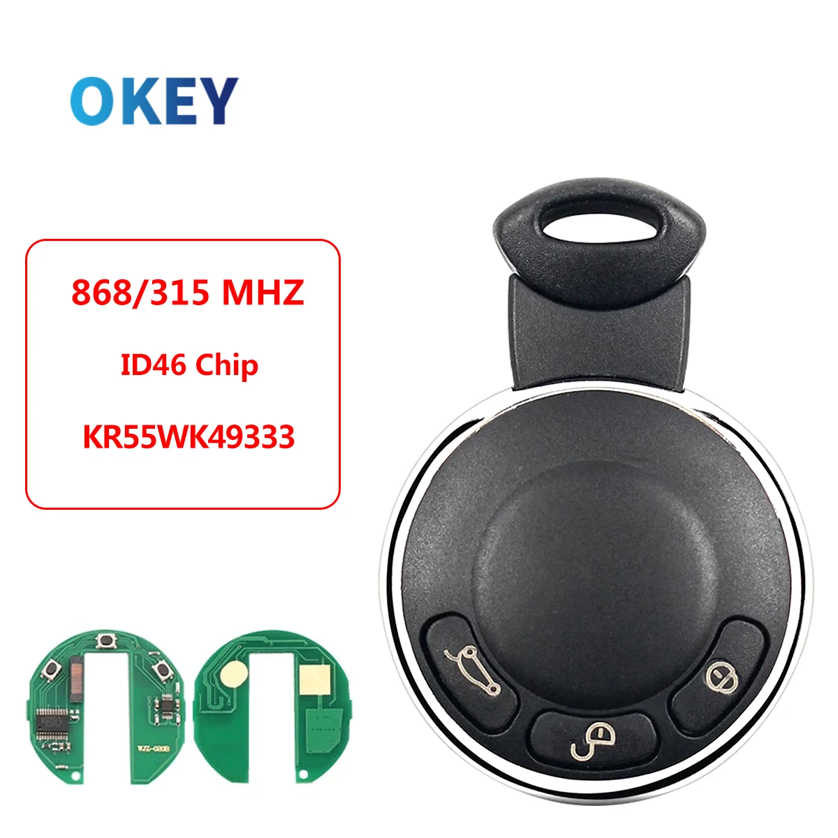 

Okey Remote Smart Car Key For BMW Mini Cooper S ONE D CLUBMAN COUNTRYMAN CABRIO KR55WK49333 315/868MHz ID46 PCF7953 Chip