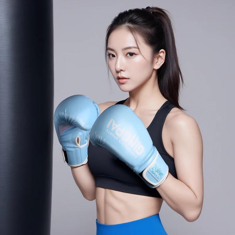 Kick Boxing Gloves for Men Women PU Karate Muay Thai Guantes De Boxeo Free Fight MMA Sanda Training Adults Kids Equipment Black