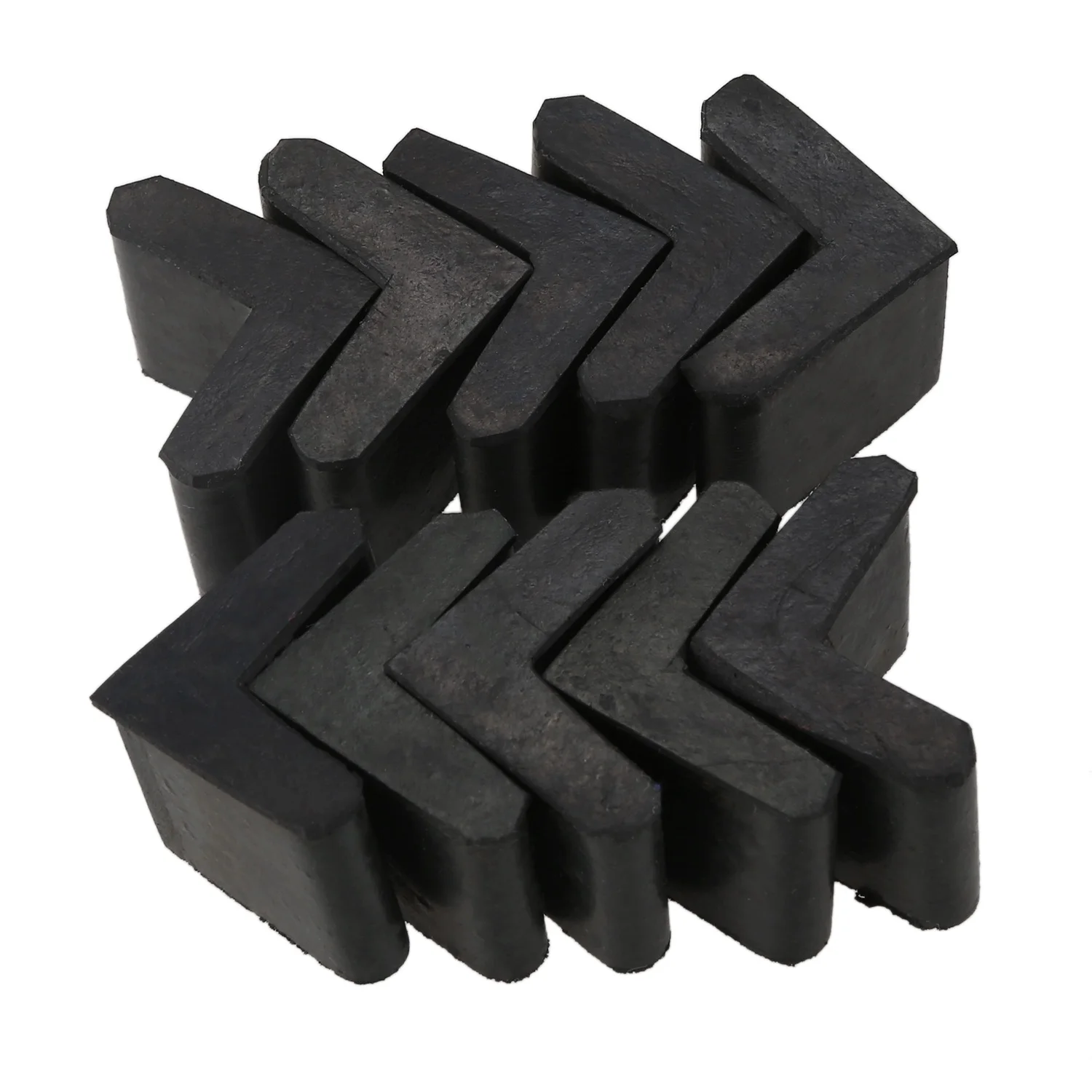 Rubber L Shaped Angle Iron Foot Pads Covers 10 Pcs Black