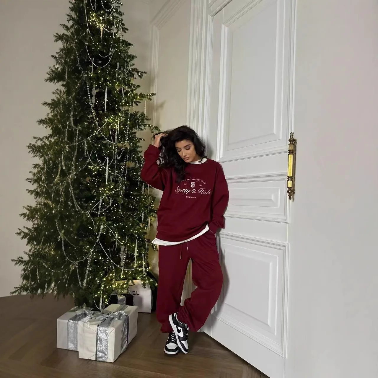 HZXVic Felpa Donna Retro Lettera Pullover ricamato Top Comodo e versatile Pop Demon Hunter Pullover per donna