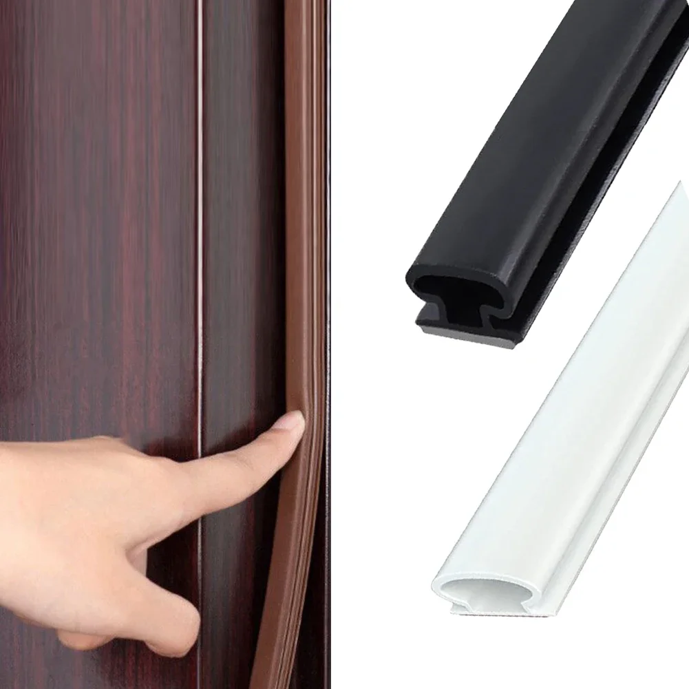 Door Seal Sealing Strip Security Door 19.7Feet Door Black Seal Strip Door Silicone Rubber Soundproofing Hardware