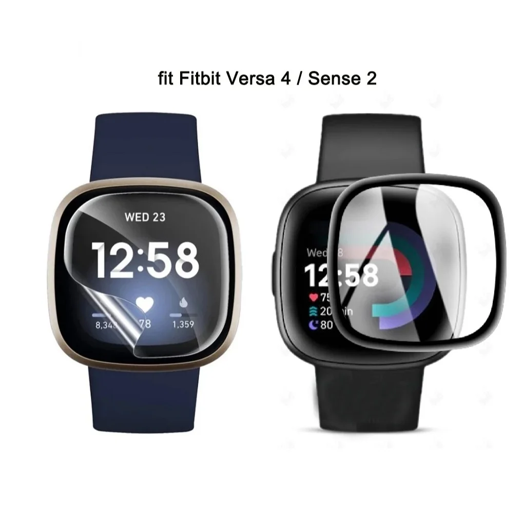 Película de TPU suave y protector de pantalla PMMA para Fitbit Versa 4 Sense 2