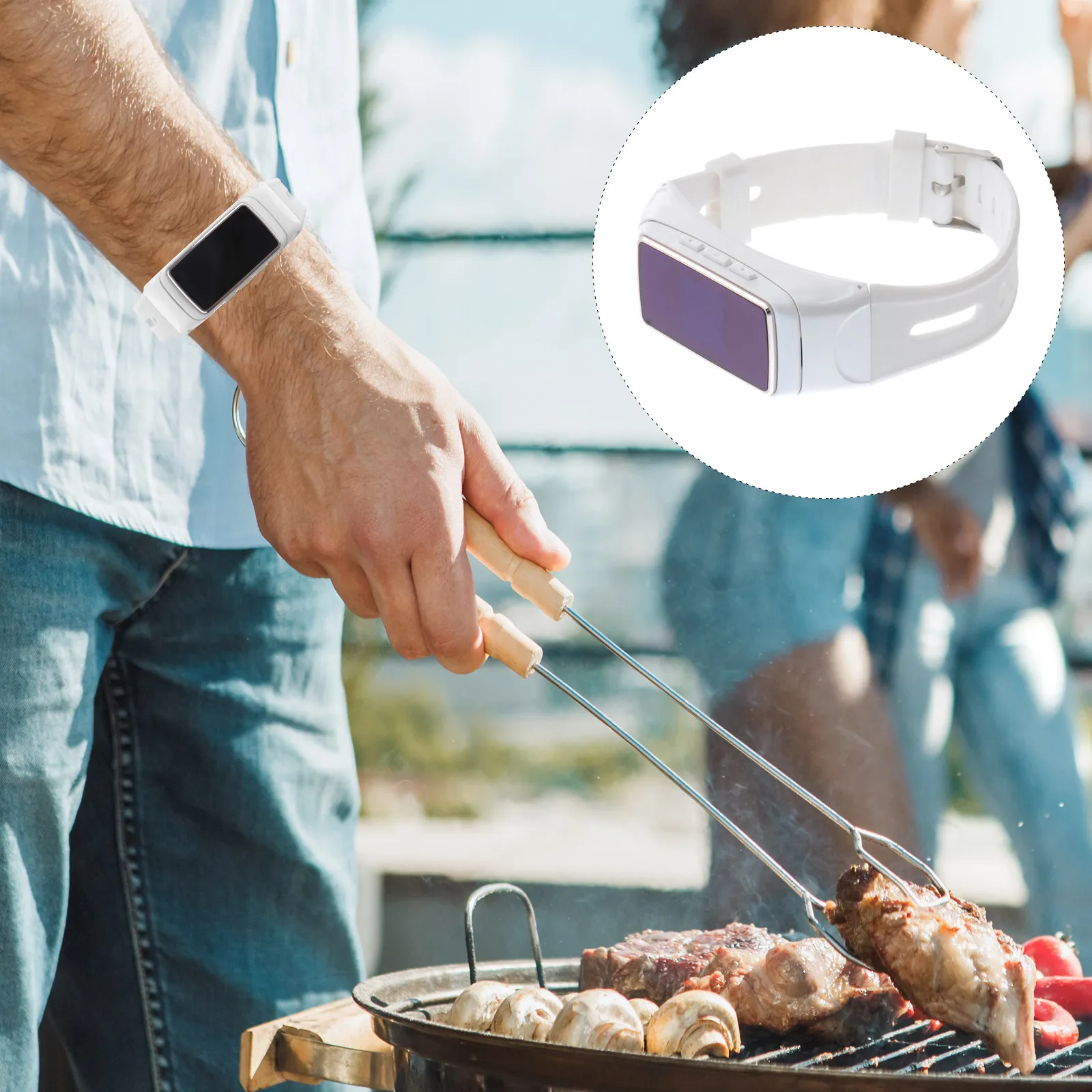 

Умные браслеты с белыми наушниками, смарт-часы с монитором уровня кислорода в крови, пульсометром, отслеживанием сна, шагомером, функцией ответа на звонки и дистанционным управлением