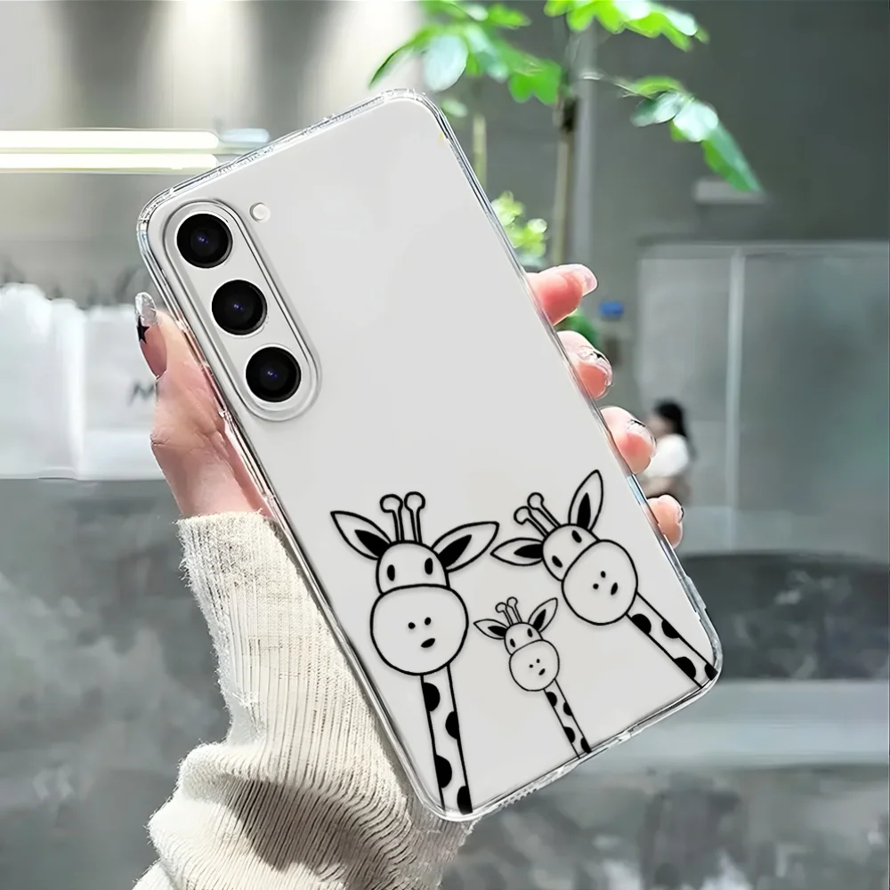 Giraffe Transparent Phone Case Suitable for Samsung Galaxy S26 Ultra, S26, S26 Plus, A14, A15, A16, A17, A25, A26, A34, A35, A36