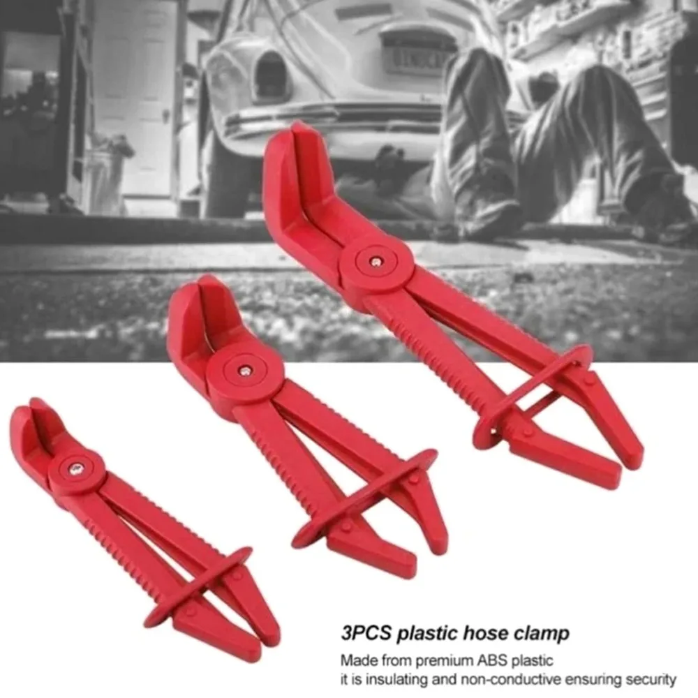 3Pcs/Set Nylon Hose Clamp Tool Set Brake Fuel Water Line Clamp Plier Hands Free Tool Car Repair Tools Hose Pliers