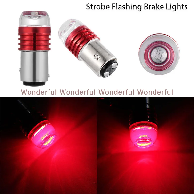 

Strobe Flash Light Brake Blink Led Tail Reverse Bulb 2X Red 1157 BAY15D P21/5W