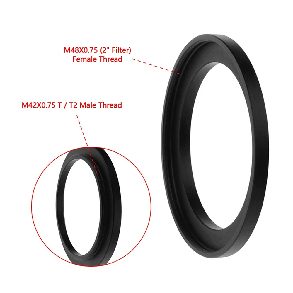 EYSDON M42x0.75mm T/ T2 Male to M48x0.75mm Threads T Ring Conversion  Adapter Telescope Converter -#90731