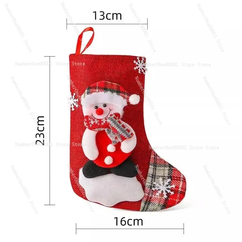 Navidad decoration no ël new medium linen Christmas decorations gift bags Christmas socks