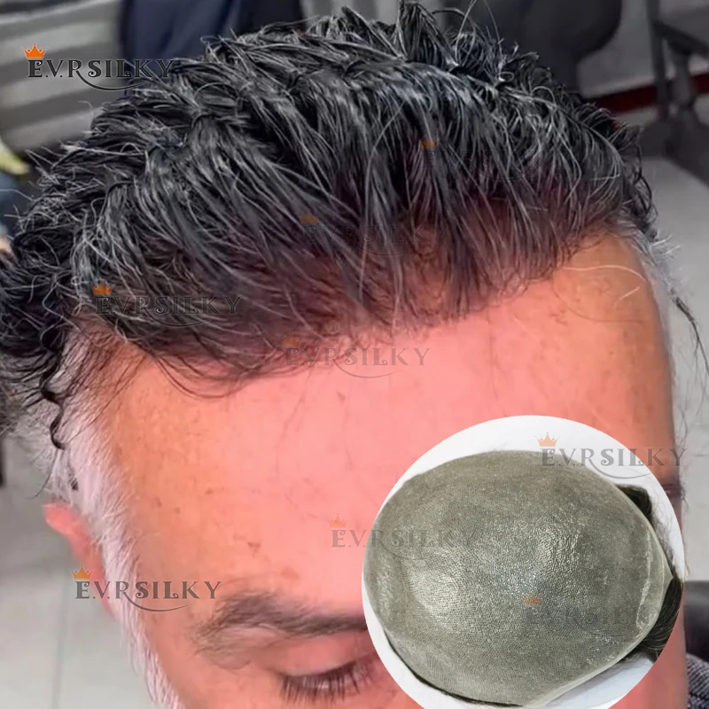 

Необнаружимая линия роста волос ‌ Мужской парик из искусственной кожи и кремния, 0,02 мм, плотность 80%, 210 # 1B10 Белый Серый Блондин100% Человеческие Волосы Vloop