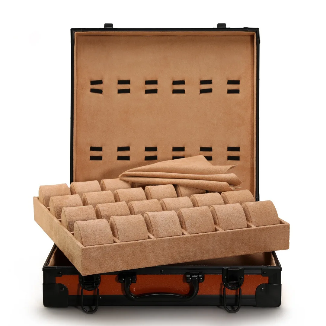 18/24 Slots Multi Specification Watch Storage Box Aluminum Alloy Suitcase Case Internal Baffle Removable Display Box Toolbox