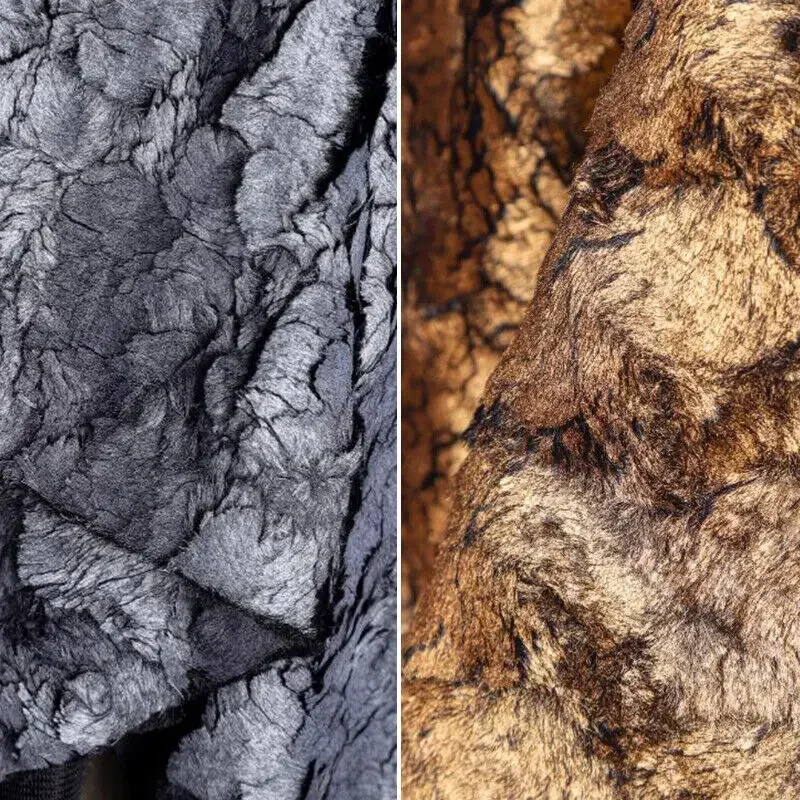 145x50cm Crackle Bronzing Fur Fabric Metallic Coat Shawl Bag DIY Plush Material Dress Suit DIY Sewing Craft Dress Supplies