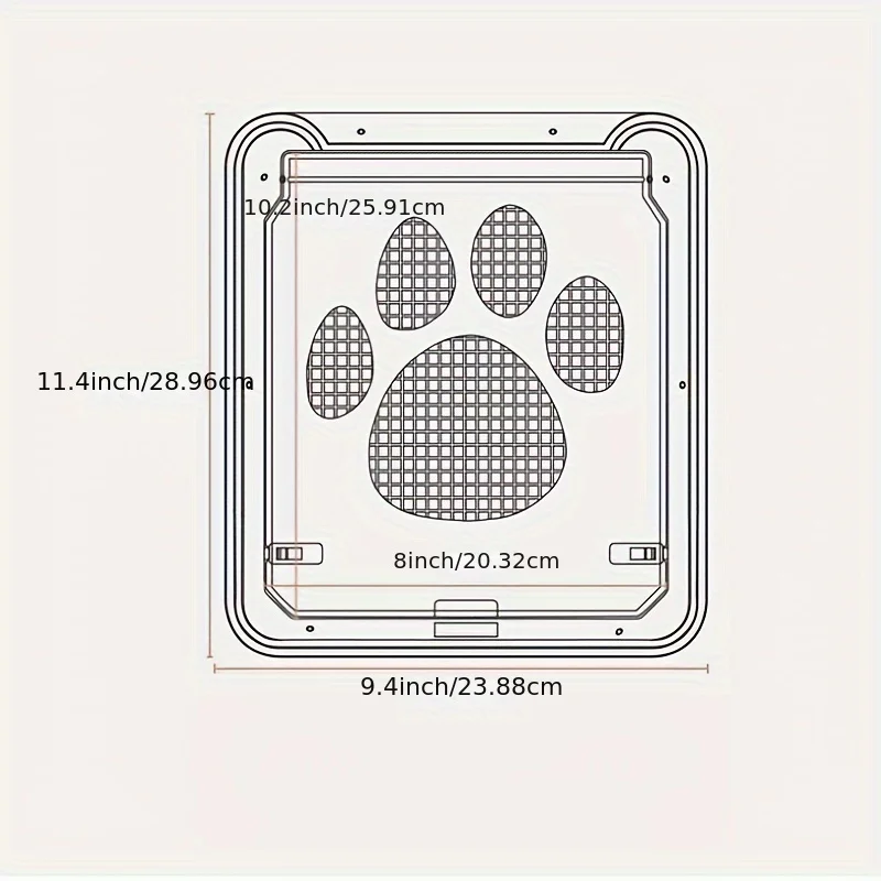 Pet Door Sliding Screen Doggy Door  Lockable Small Dog Cat Door Screen