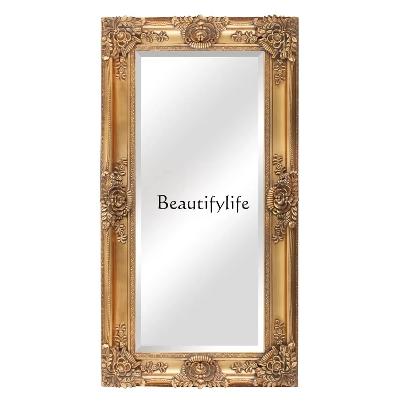 

Luxury bathroom mirror neoclassical creative dressing American retro dressing mirror