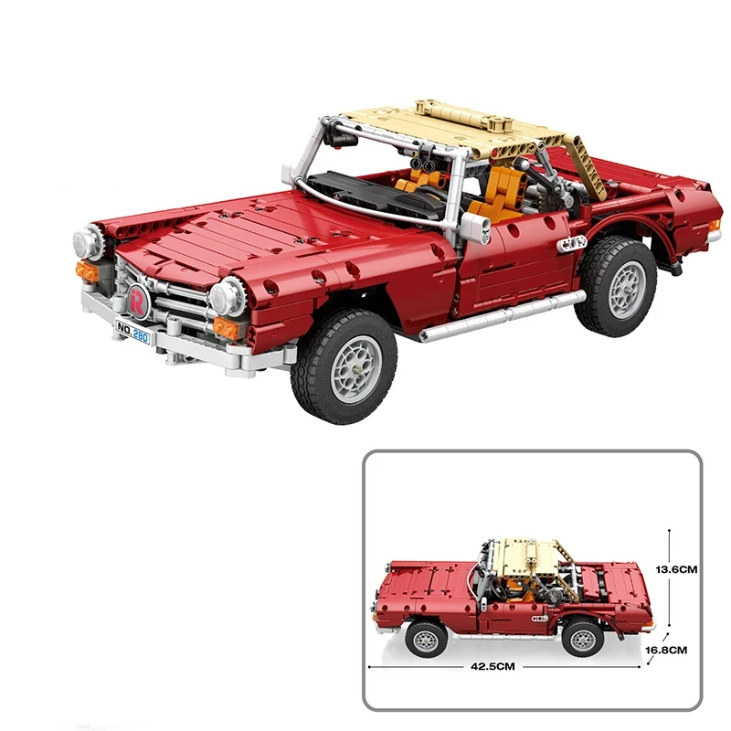 1578PCS Retro Classic Car Building Blocks Remote Control Technology Electronic Bricks 280SL Car Model Kids Toys Birthday Gifts