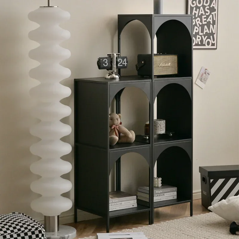 Creative Bookshelf Floor-to-ceiling Storage Shelf Small Unit Wall Edge Narrow Cabinet Wrought Iron Corner of Living Room