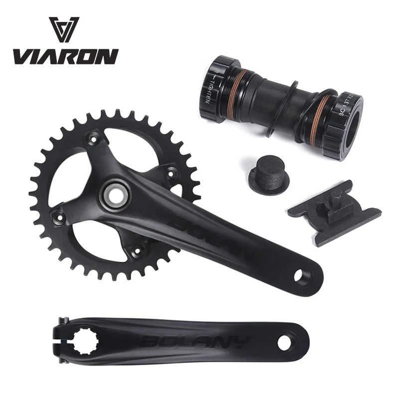 Viaron 170mm Bike Crank Chainwheel 104BCD Mountain Bike Crankset with Bottom Bracket Aluminum Alloy Crank 32T 34T 36T Chainring