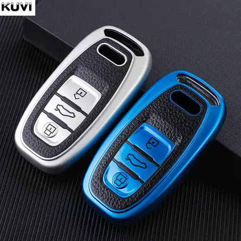 가죽 TPU 자동차 키 케이스 커버 셸 Fob 아우디 A1 A3 8V A4 B8 B9 A5 A6 C7 A7 A8 Q3 Q5 Q7 S4 S6 S7 S8 R8 TT 홀더 액세서리
