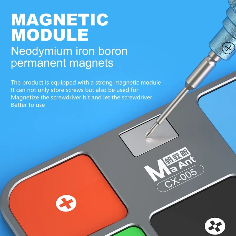 

MaAnt CX-005 винт MagDock магнитный лоток для хранения из алюминиевого сплава для ремонта IPhone, инструмент для разборки камеры и ремонта