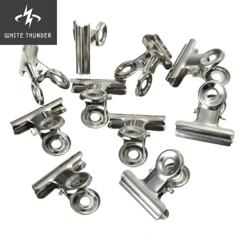 Affordable 10 Pcs Silver Tone Metal Office Paper Document Binder Clips 22mm
