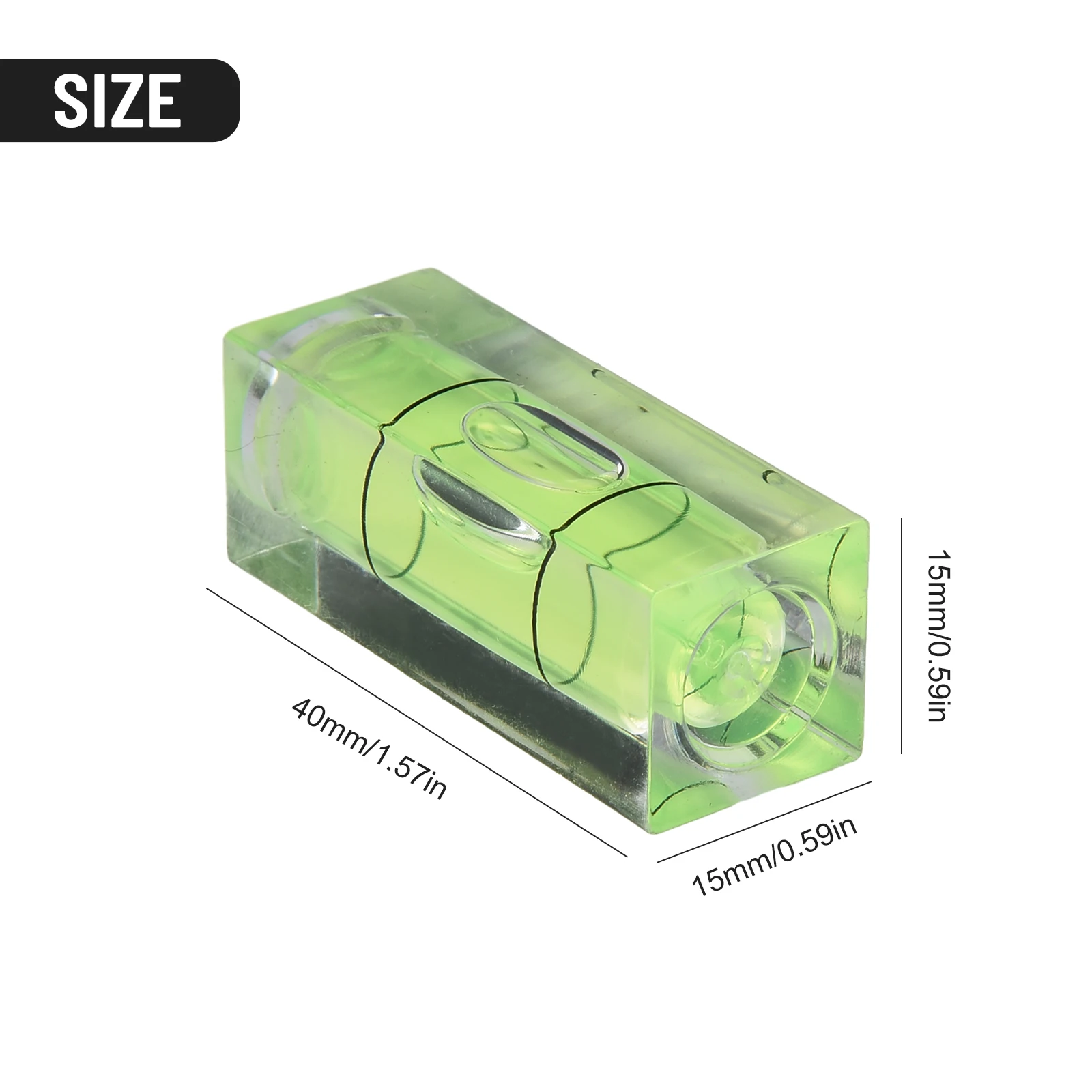 3Pcs For Mini Square For Spirit Level 15x15x40mm High For Acrylic Bubble Leveller For Woodworking Picture Frame Calibration Tool
