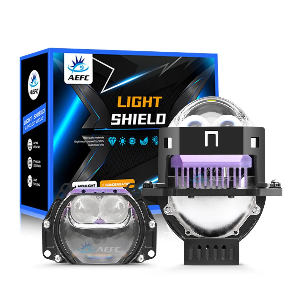 3 Inch Bi LED Double Laser Projector Lens Car Headlight Retrofit 12V 75W 6000K Ultra Short