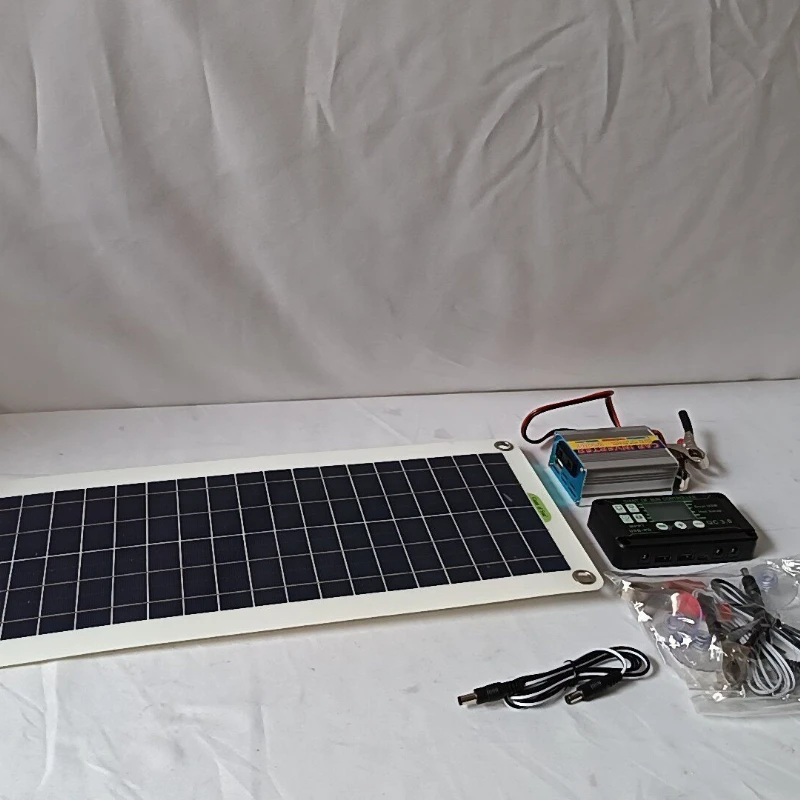 

Portable Solar Charger Kit with MPPT Controller USB-C PD 18V Flexible Solar Panel for Laptop Phone Outdoor Camp Emergency Power