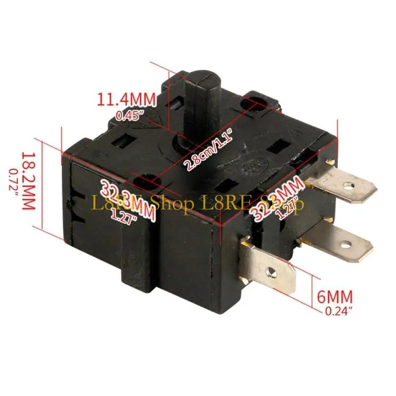 L8RE AC 250V Electric Room Heater 2 Gears 3 Pin 3 Gears 5 Pin Rotary Switch Selector