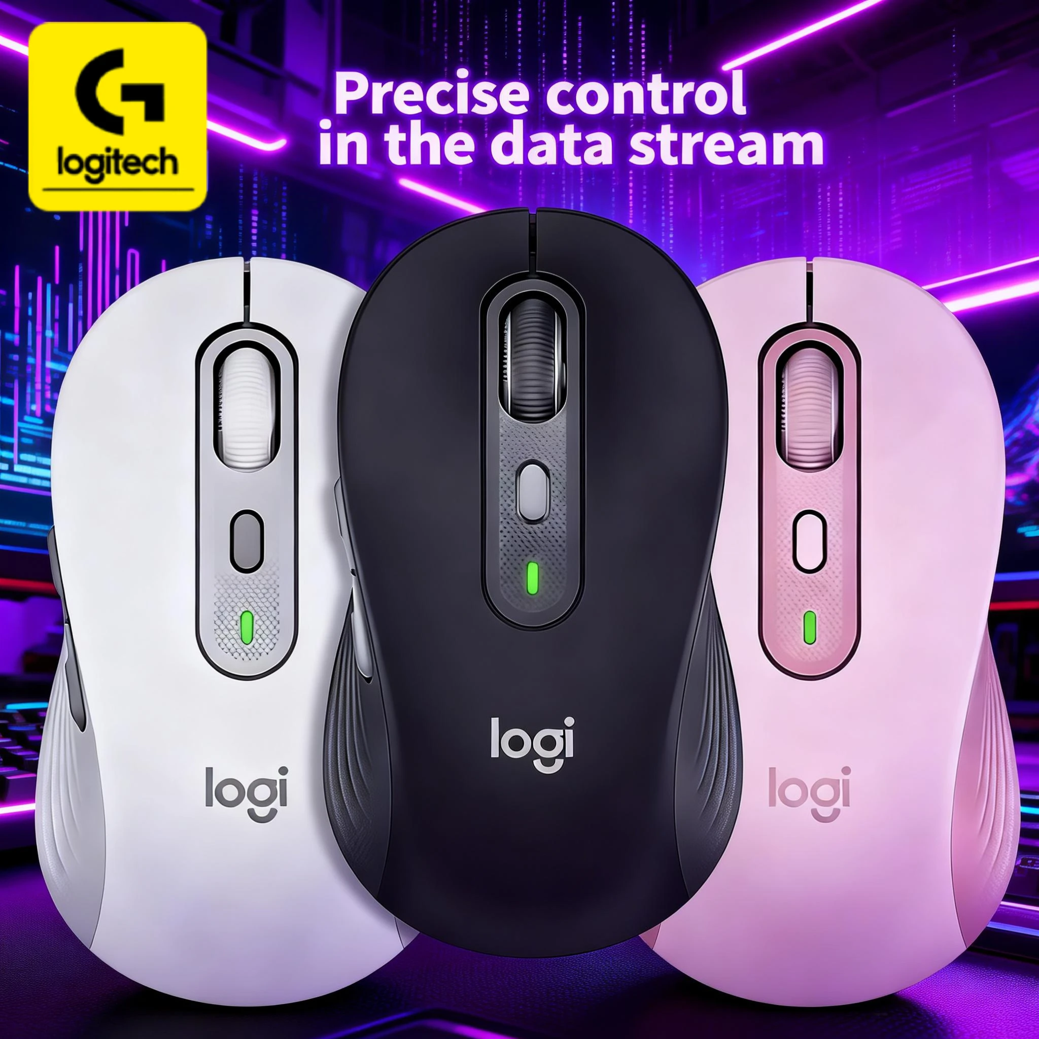 

Беспроводная Bluetooth-мышь Logitech M650/M650L, сенсорная технология, бесшумные нажатия, плавная работа для офисного использования