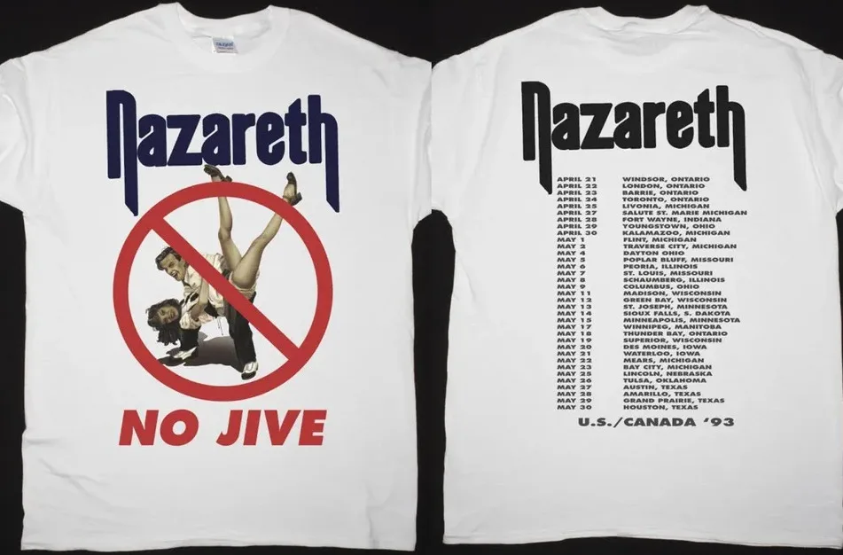 Nazareth No Jive' Tour 1991 T-Shirt Double Sided