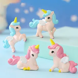 4pc Cute Unicorn Animal Creative Cartoon Figure Ornament Miniature PVC Craft DIY Accessories Decoration