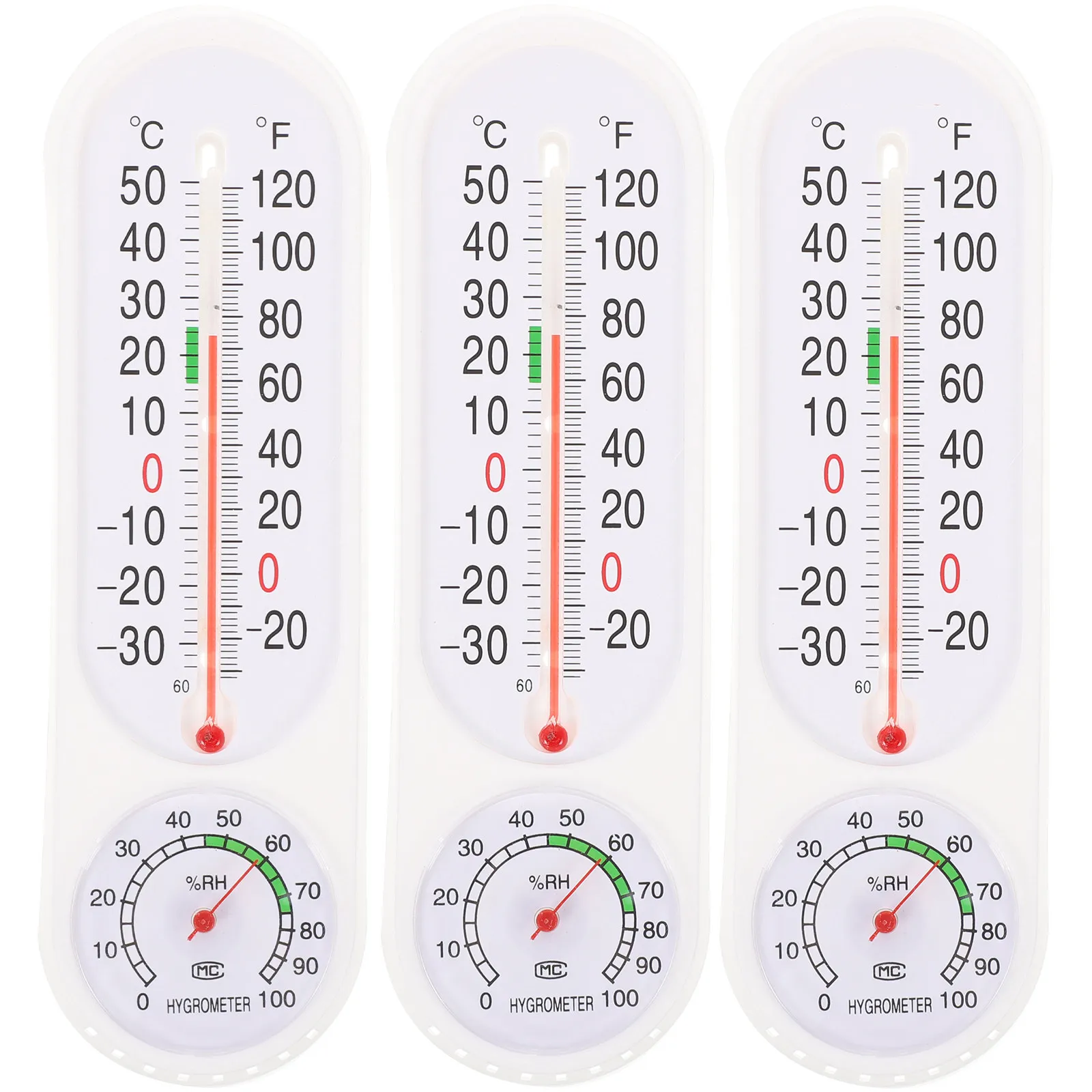 Outdoor Thermometer Hygrometer 3 Piece Hanging Temperature Humidity Gauge for Patio Garden Indoor Decor