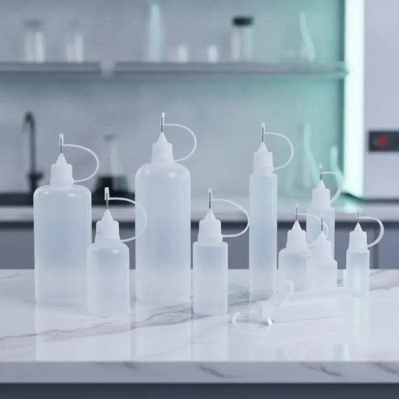 2Pcs 5ml-120ml PE Plastic Squeezable Tip Applicator Bottle Refillable Dropper With Needle Tip Caps Oil Bottles