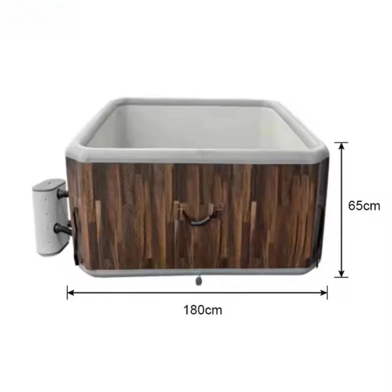 Wholesale Price Inflatable square Hot Tub  with Massage Jets Portable Drop Stitching for Outdoor Fitness Enthusiasts