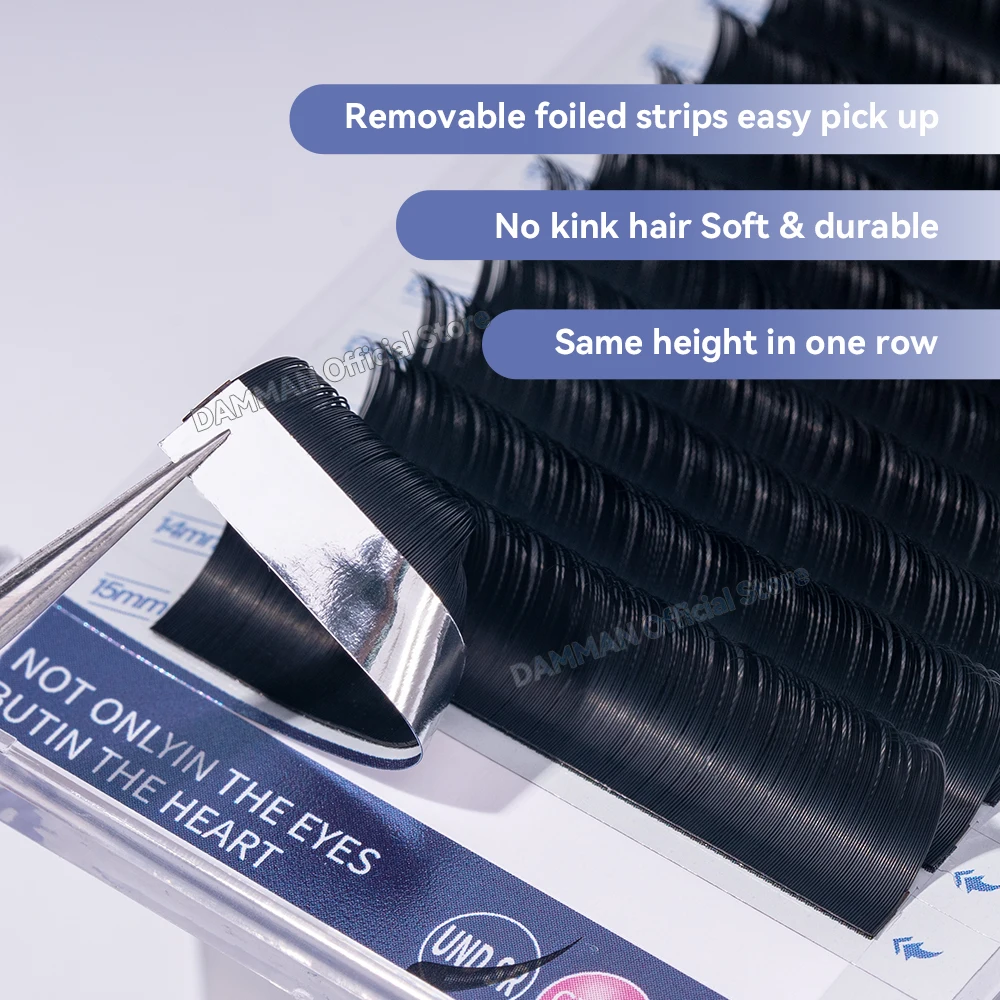 Damman 3 Hüllen, klassische Wimpernverlängerung, D-Locke, 0,10/0,15 mm, hochwertige klassische Wimpernverlängerung, 8–15 mm, gemischte Wimpern-Make-up-Tools