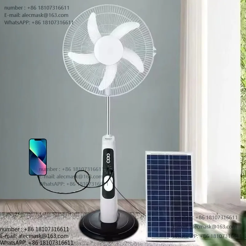 

16 18-inch solar outdoor vertical fans, remote control charging, electric floor fans, household with batteries