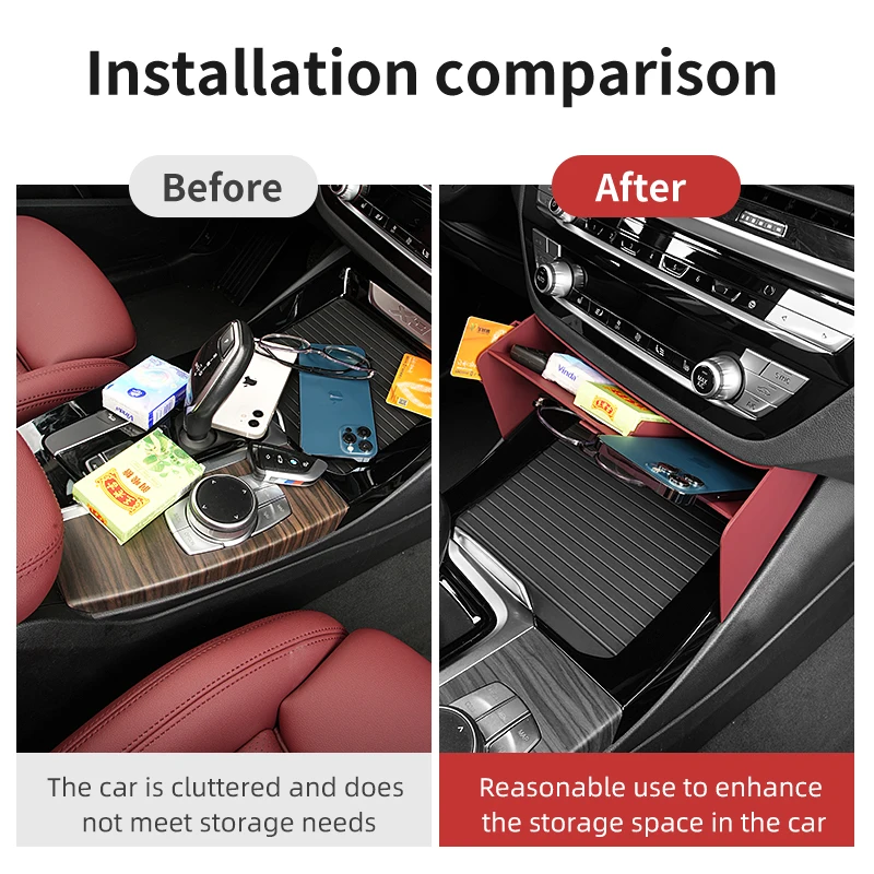 Car Centre Console Storage Box For BMW X3 X4 IX3 G01 G02 G08 Stowing Tidying ABS Auto Central Organizer Phone Holder Accessories