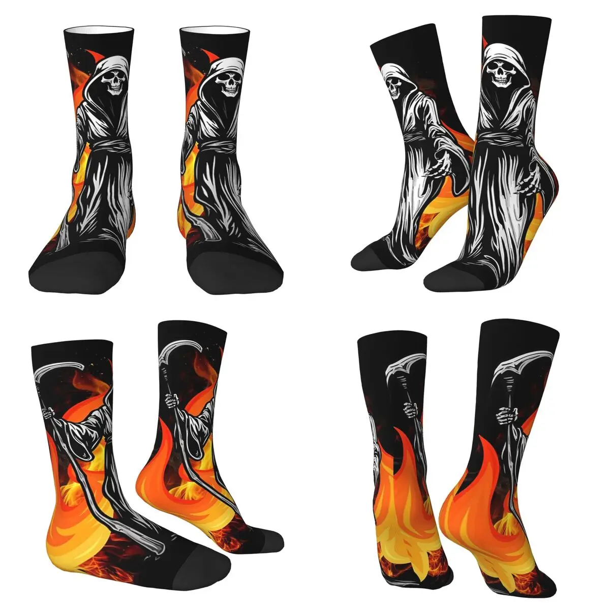 

Носки с изображением безумного Жнеца с косой, супермягкие носки в стиле Харадзюку, всесезонные носки для мужчин и женщин, на День святого Валентина