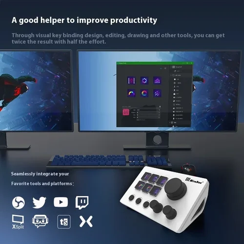 Imagen 2 del producto Mirabox N3 Streamdeck Mini teclado programación Macro con perilla pantalla Visual resaltado Visual personalizado adecuado para regalo de oficina