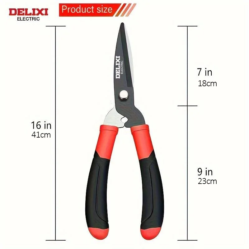 

DELIXI ELECTRIC 16-Inch Garden Hedge Shears SK5 Steel Pruning Cut Tools Agricultural Pruning Hand Tool Manual Hedge Shears