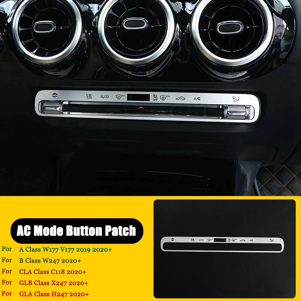 Car Central Air Conditioning Mode Button Trim Cover for CLA GLA Class W177 V177 W247 C118 2020+