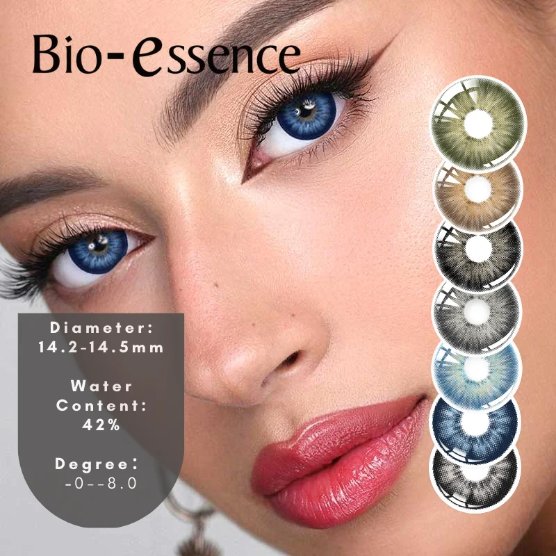 Bio-Essence 1 Pair Color Contact Lenses with Natural Eye Contact Series Lenses Blue Brown Green Lenses Pupils Beauty Colorcon