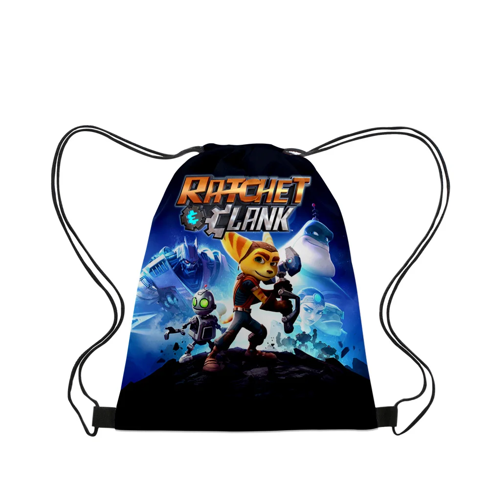 Ratchet & Clank Game 2023 New Handbags Cloth Canvas Drawstring Bag Women Men Leisure Bags