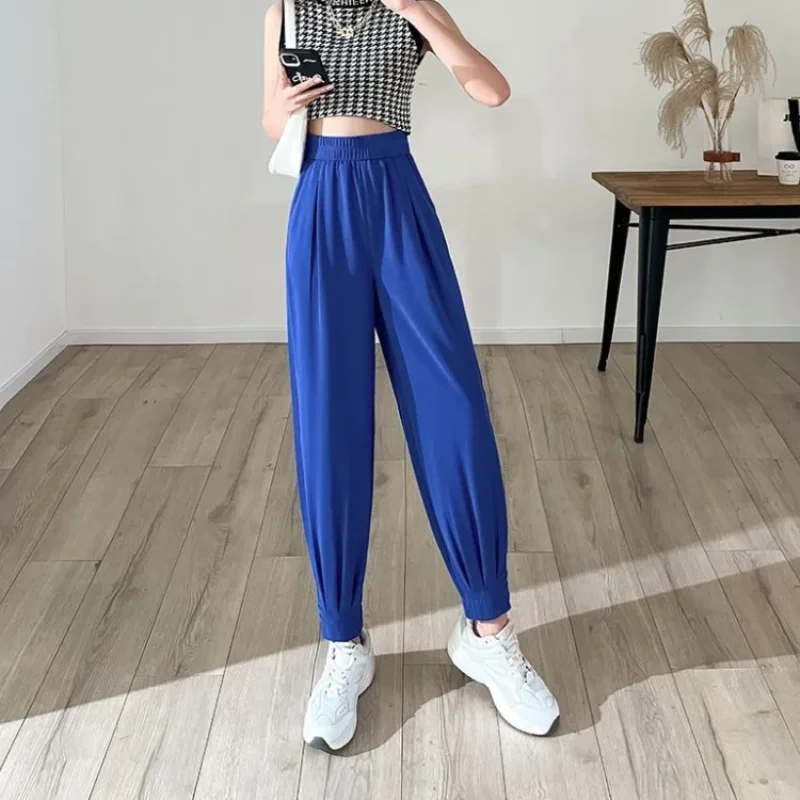 

Harem Pants for Women Fluid Woman Trousers High Waist G One Size Original Vintage Comfortable Stretch Slacks Trends 2025 Quality