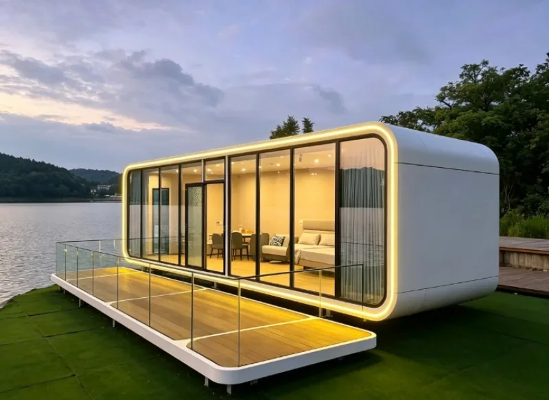 Multi-Functional Prefab Space Capsule House, Waterproof Apple Container Cabin For Outdoor Accommodation And Office Use