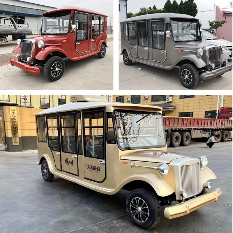 5/6 8 11 14 Seats Electric Classic Vintage Car Antique Golf Cart Classic Vintage Golf Carts 4000W/5000W Vintage Sightseeing Cart