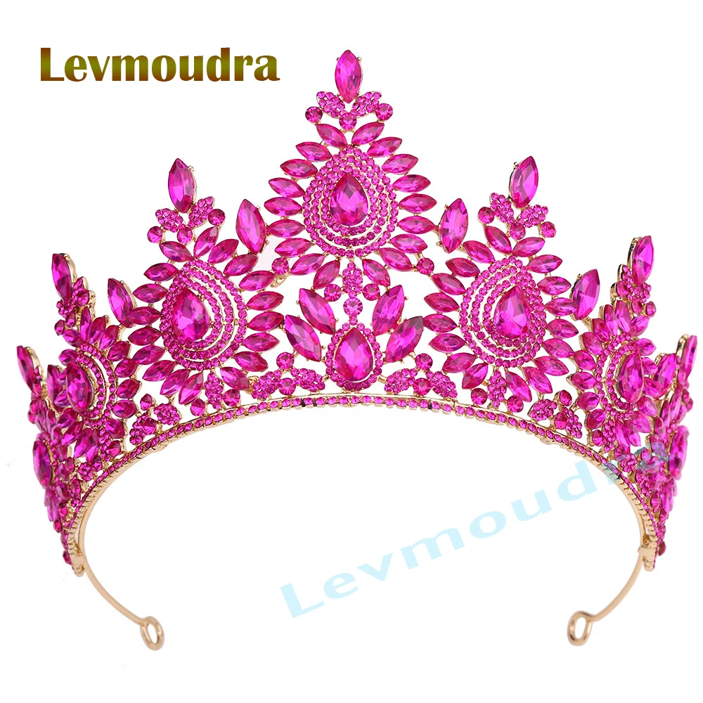 

Levmoudra Princess Quinceanera Crystal Headpieces Queen Crown for Women Hair Accessories Pageant Wedding Birthday Prom Party