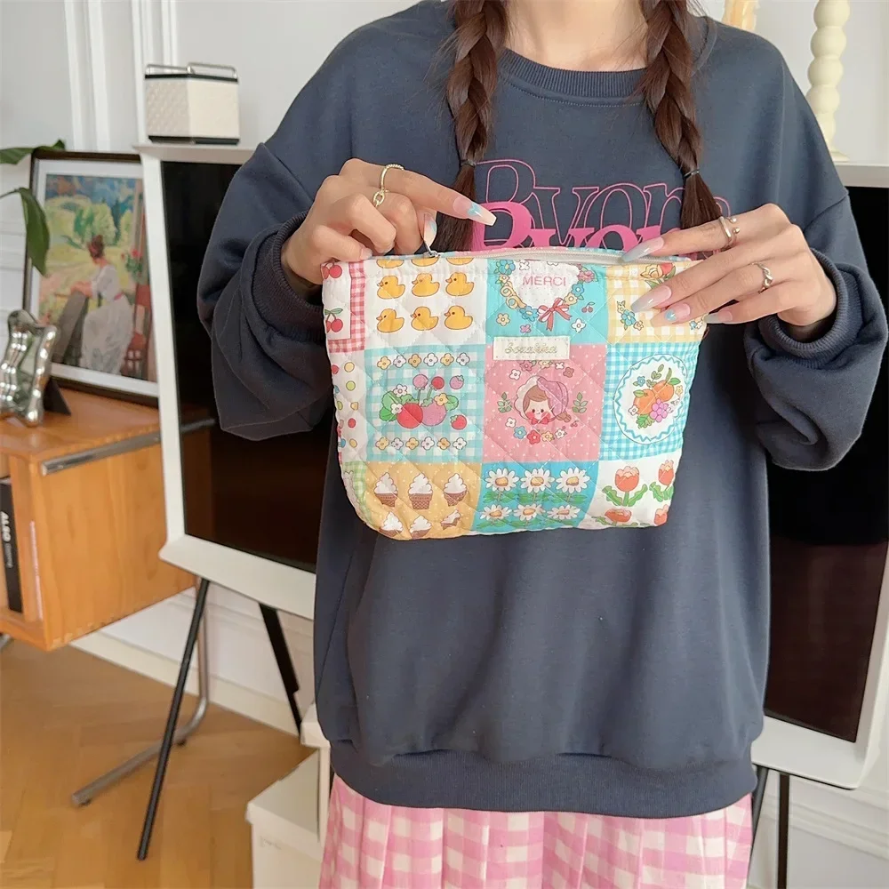 Bolsa de almacenamiento con estampado de dibujos animados para pañales de bebé, bolso de mano con cremallera, paquete de transporte, bolsa de almacenamiento de pañales de viaje, almacenamiento de pañales multifuncional