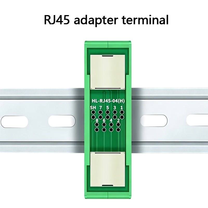 1PCS DIN Rail Mount RJ45 Female To Female Breakout Board 8P8C Ethernet Network Port Adapter Module