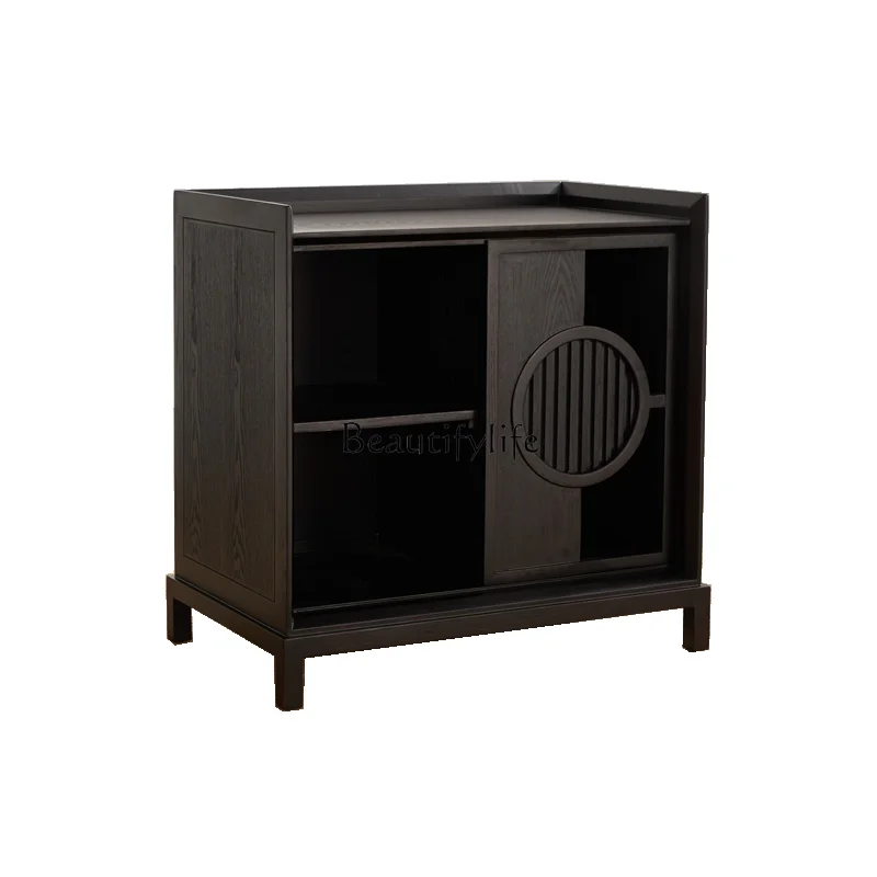 New Chinese Style Tea Cabinet Zen Solid Wood Kombucha-Side Multi-Function Water Boiling Table Locker